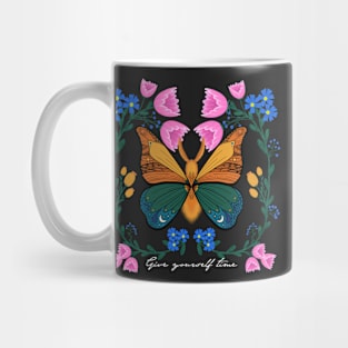 Magic moth, inspirational art florals and butterflies, botanical art, Mug